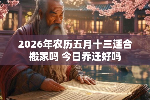 2026年农历五月十三适合搬家吗 今日乔迁好吗