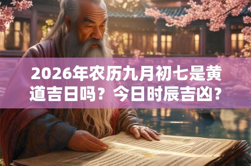 2026年农历九月初七是黄道吉日吗?今日时辰吉凶? 2026年农历九月初七是黄道吉日吗?今日时辰吉凶?