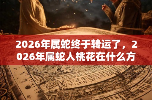 2026年属蛇终于转运了，2026年属蛇人桃花在什么方位？