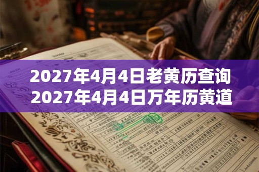 2027年4月4日老黄历查询 2027年4月4日万年历黄道吉日