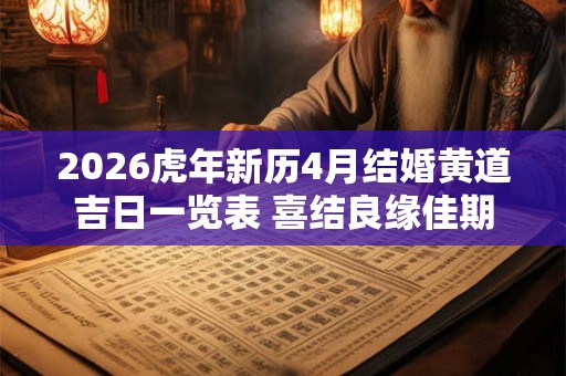 2026虎年新历4月结婚黄道吉日一览表 喜结良缘佳期