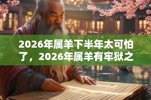 2026年属羊下半年太可怕了,2026年属羊有牢狱之灾吗? 2026年属羊下半年太可怕了,2026年属羊有牢狱之灾吗?