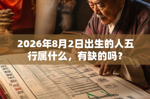2026年8月2日出生的人五行属什么，有缺的吗？