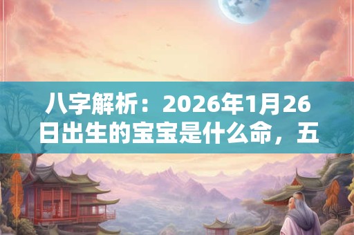 八字解析:2026年1月26日出生的宝宝是什么命,五行缺什么 八字解析:2026年1月26日出生的宝宝是什么命,五行缺什么