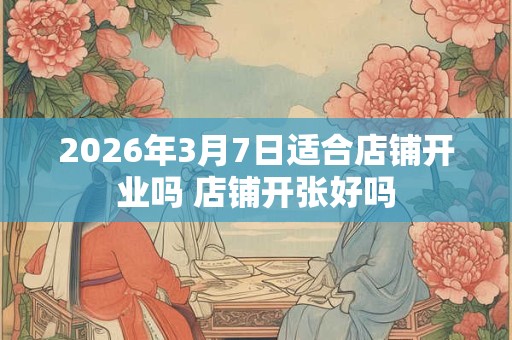 2026年3月7日适合店铺开业吗 店铺开张好吗