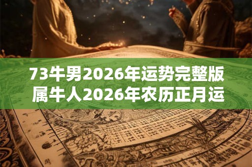 73牛男2026年运势完整版 属牛人2026年农历正月运势