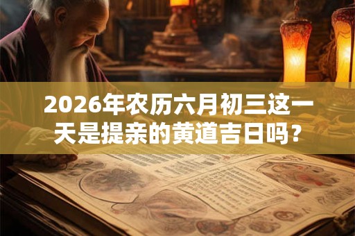 2026年农历六月初三这一天是提亲的黄道吉日吗? 2026年农历六月初三这一天是提亲的黄道吉日吗?