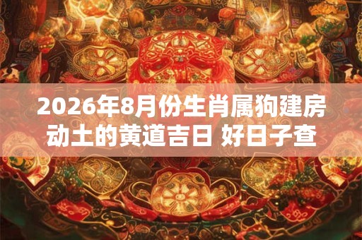 2026年8月份生肖属狗建房动土的黄道吉日 好日子查询 2026年8月份生肖属狗建房动土的黄道吉日 好日子查询