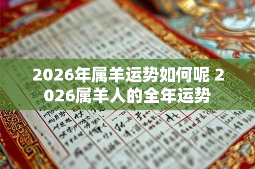 2026年属羊运势如何呢 2026属羊人的全年运势 2026年属羊运势如何呢 2026属羊人的全年运势