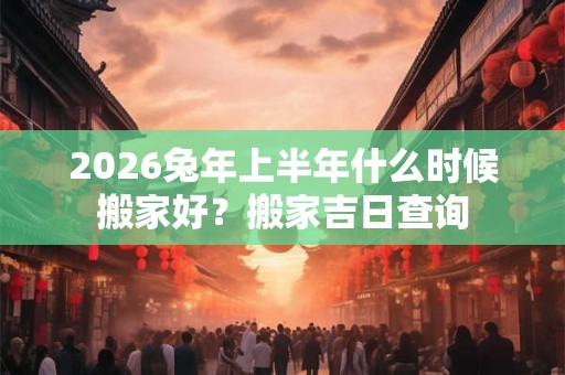 2026兔年上半年什么时候搬家好？搬家吉日查询