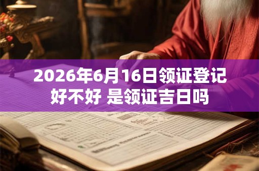 2026年6月16日领证登记好不好 是领证吉日吗
