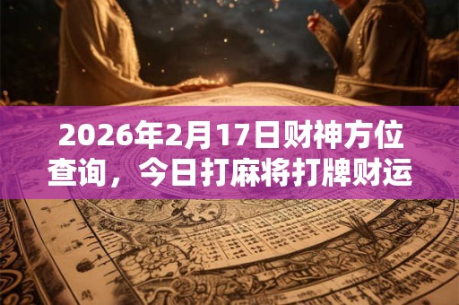 2026年2月17日财神方位查询，今日打麻将打牌财运方位