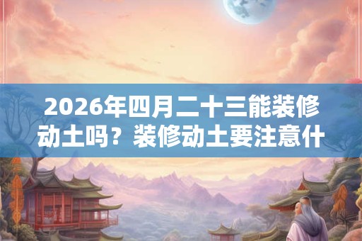 2026年四月二十三能装修动土吗?装修动土要注意什么事项? 2026年四月二十三能装修动土吗?装修动土要注意什么事项?