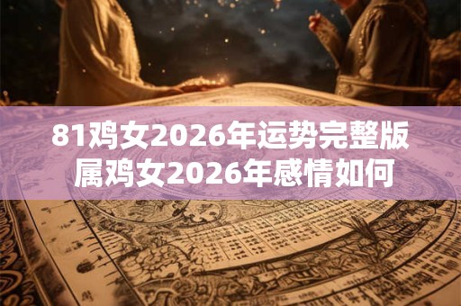81鸡女2026年运势完整版 属鸡女2026年感情如何 81鸡女2026年运势完整版 属鸡女2026年感情如何