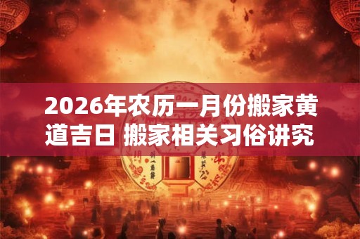 2026年农历一月份搬家黄道吉日 搬家相关习俗讲究