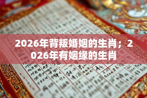 2026年背叛婚姻的生肖；2026年有姻缘的生肖