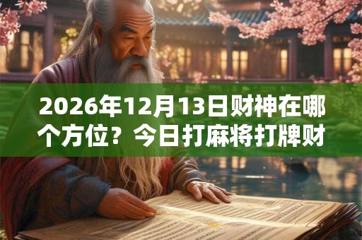 2026年12月13日财神在哪个方位？今日打麻将打牌财运方位
