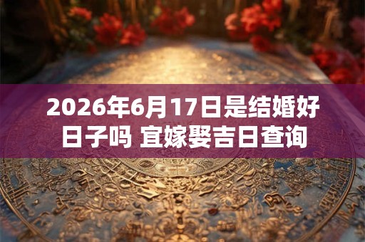 2026年6月17日是结婚好日子吗 宜嫁娶吉日查询 2026年6月17日是结婚好日子吗 宜嫁娶吉日查询