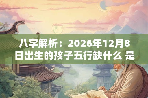 八字解析：2026年12月8日出生的孩子五行缺什么 是什么命