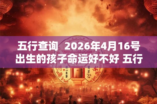 五行查询  2026年4月16号出生的孩子命运好不好 五行属什么