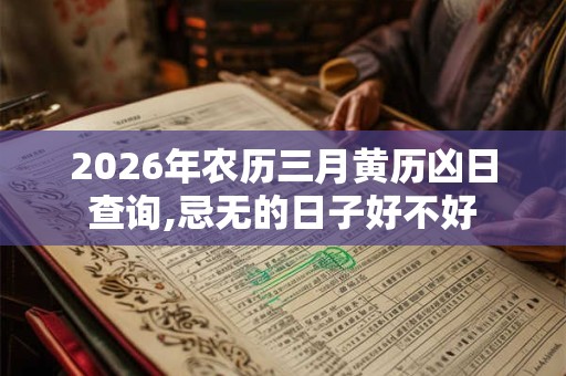2026年农历三月黄历凶日查询,忌无的日子好不好