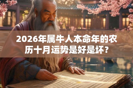 2026年属牛人本命年的农历十月运势是好是坏? 2026年属牛人本命年的农历十月运势是好是坏?