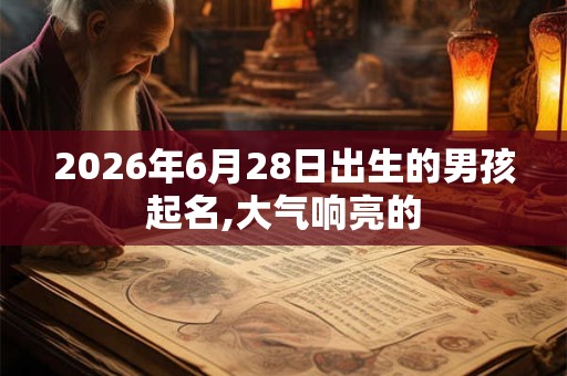 2026年6月28日出生的男孩起名,大气响亮的