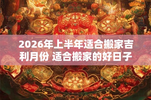 2026年上半年适合搬家吉利月份 适合搬家的好日子 2026年上半年适合搬家吉利月份 适合搬家的好日子