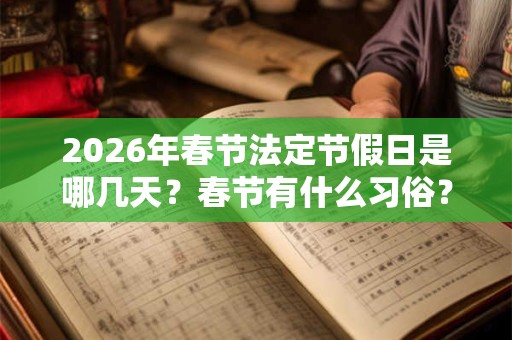 2026年春节法定节假日是哪几天？春节有什么习俗？