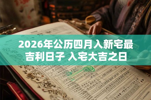 2026年公历四月入新宅最吉利日子 入宅大吉之日