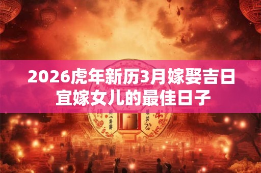 2026虎年新历3月嫁娶吉日 宜嫁女儿的最佳日子
