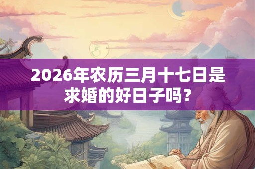 2026年农历三月十七日是求婚的好日子吗？