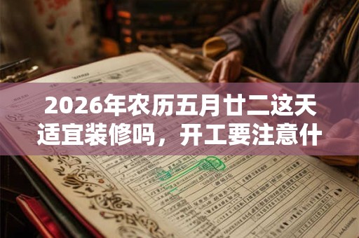 2026年农历五月廿二这天适宜装修吗，开工要注意什么？