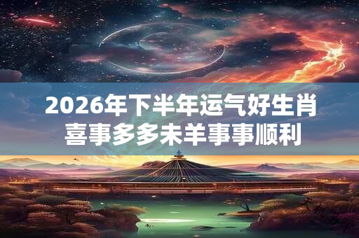 2026年下半年运气好生肖 喜事多多未羊事事顺利