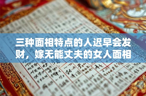 三种面相特点的人迟早会发财，嫁无能丈夫的女人面相