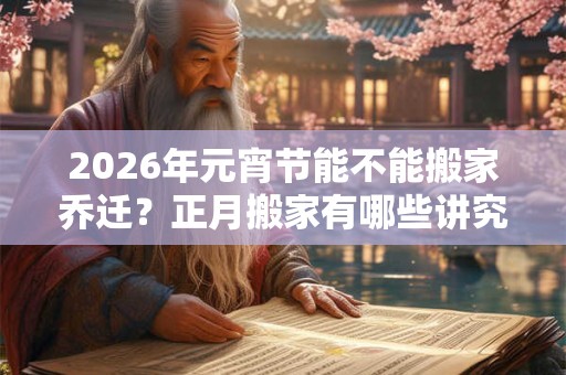 2026年元宵节能不能搬家乔迁？正月搬家有哪些讲究？