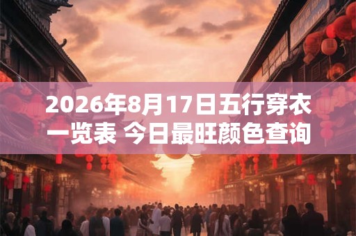 2026年8月17日五行穿衣一览表 今日最旺颜色查询