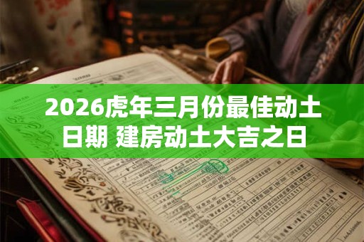 2026虎年三月份最佳动土日期 建房动土大吉之日