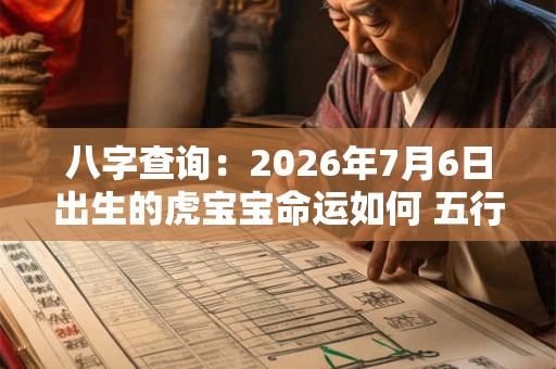 八字查询：2026年7月6日出生的虎宝宝命运如何 五行缺什么
