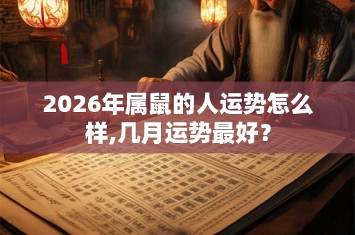 2026年属鼠的人运势怎么样,几月运势最好？