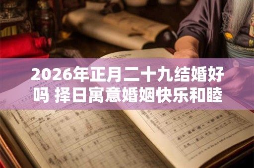2026年正月二十九结婚好吗 择日寓意婚姻快乐和睦