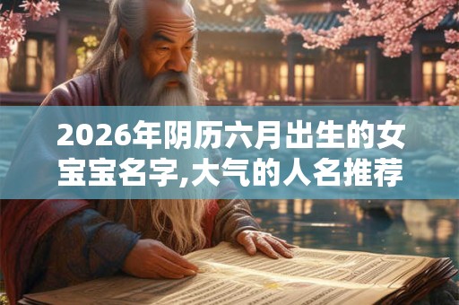 2026年阴历六月出生的女宝宝名字,大气的人名推荐 2026年阴历六月出生的女宝宝名字,大气的人名推荐
