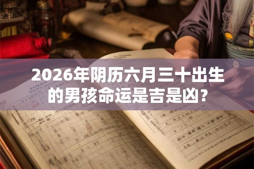 2026年阴历六月三十出生的男孩命运是吉是凶？