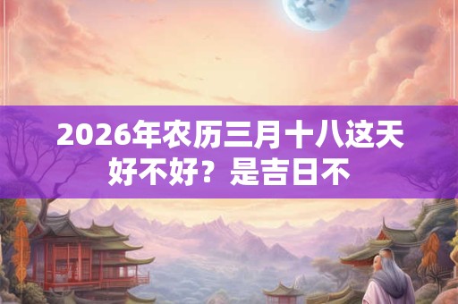 2026年农历三月十八这天好不好？是吉日不