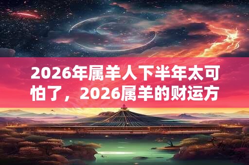 2026年属羊人下半年太可怕了，2026属羊的财运方位