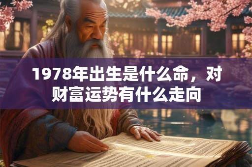 1978年出生是什么命,对财富运势有什么走向 1978年出生是什么命,对财富运势有什么走向