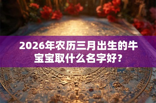 2026年农历三月出生的牛宝宝取什么名字好？