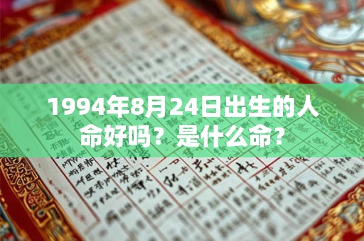 1994年8月24日出生的人命好吗？是什么命？