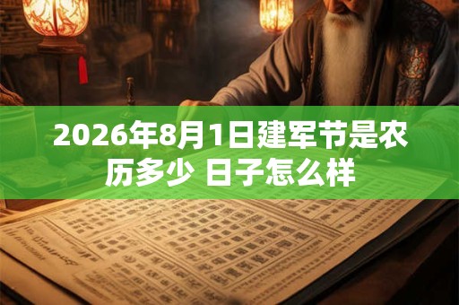 2026年8月1日建军节是农历多少 日子怎么样
