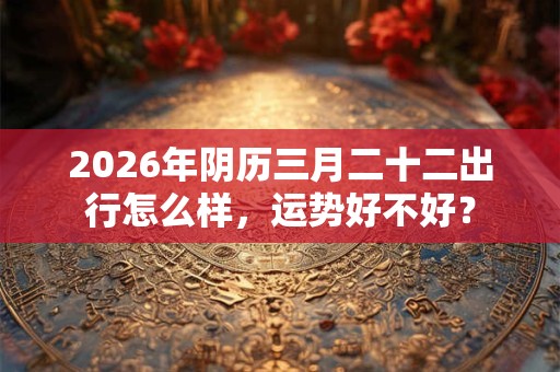 2026年阴历三月二十二出行怎么样，运势好不好？
